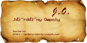 Járdány Ompoly névjegykártya